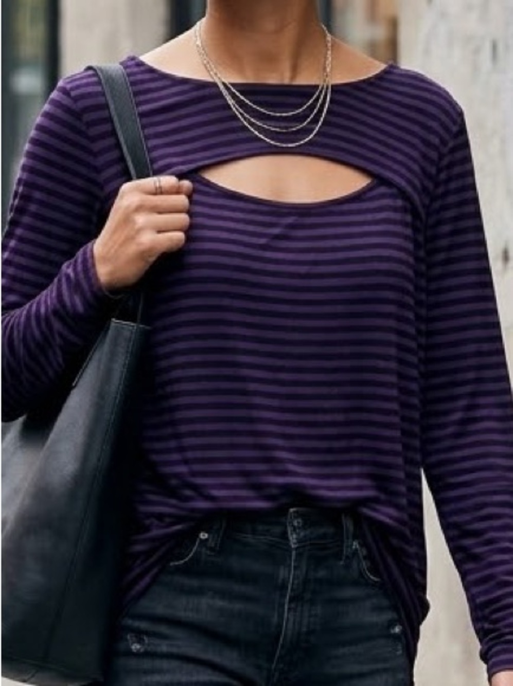 Love & Legend Striped Cut Out Top